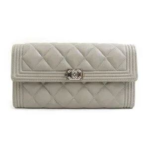 CHANEL | Bags | Chanel Authentic Gray Caviar Leather Wallet  display picture 1